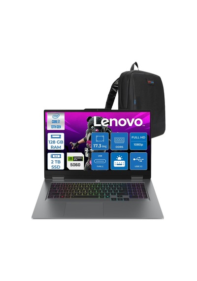 Lenovo LOQ 17IRX10 83JH009UTRF51 i7-13700HX 128 GB 2 TB SSD RTX5060 17.3" Free Dos Dizüstü Bilgisayar + Zetta Çanta