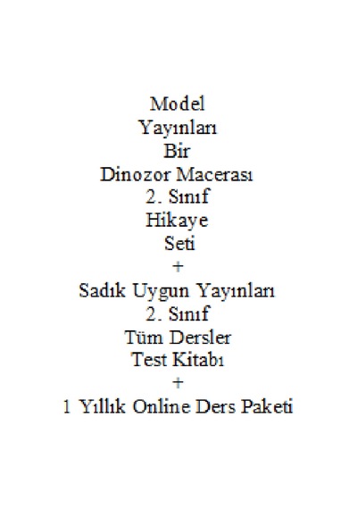 2. Sınıf Hikaye Kitabı Seti Model Yayınları Bir Dinozor Macerası Yolu Yeni + Sadık Uygu Sınıf Tüm Dersler Çocuk Kitapları 42329394