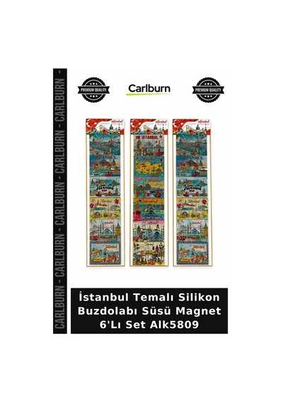 Özel Üretim Hediyelik Hatıra Mutfak İstanbul Temalı Silikon Buzdolapı Süsü Magnet 6'lı Set Alk5809