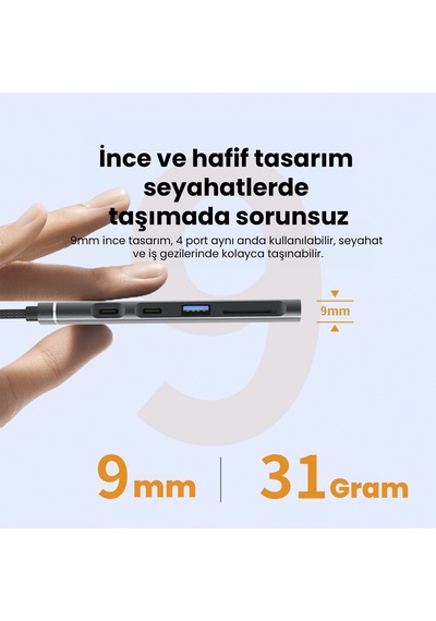 Dm Chb025 Usb-a Ve Type-c Girişli 2 Type-c 1 Usb-a Sd Micro Sd Tf Kart Okuyucu Çoklayıcı Dönüştürücü