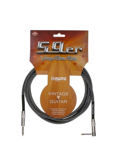 Vintage 59er Siyah-beyaz Örgülü Gitar Kablo 4,5m Standart