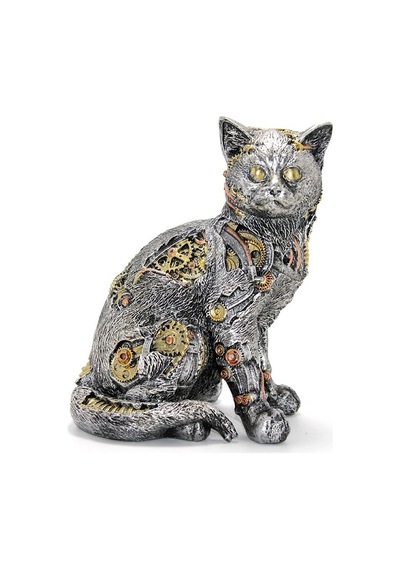 Steampunk Polyester Kedi Figürü Oda Aksesuarı Sanatsal Parça Dekor Nesnesi