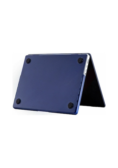 Arabulalaca Apple Uyumlu MacBook Pro 14 A2779 2023 Karbon Desenli Kılıf Mavi