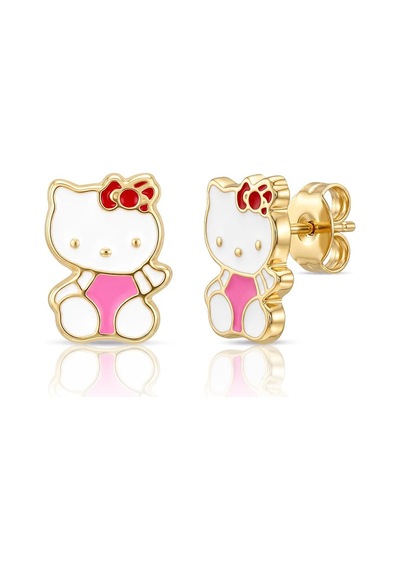 Hello Kitty Altın Çocuk Küpe Sarı