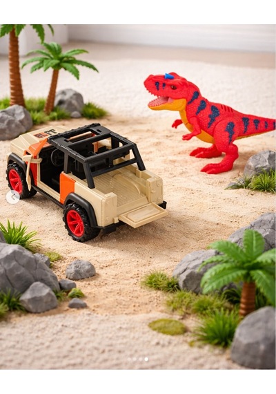 Drive Sesli Işıklı Safari Aracı Dinozorlu Sürtme Oyuncak 3+ Yaş