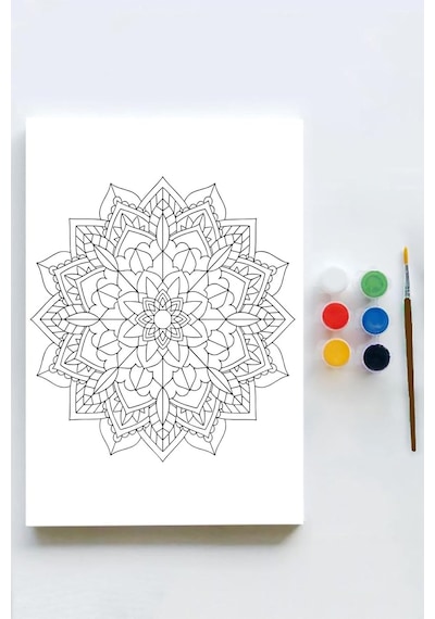 Pster21647 Mandala Tuval Kanvas Tablo Boyama Hobi Seti 8 30x40cm -