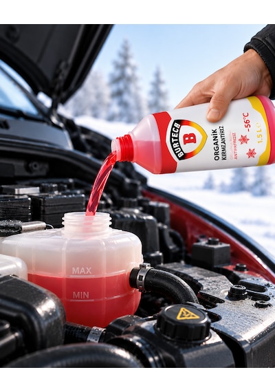 Burtech Organik Kırmızı Antifriz -56 C 1,5 Litre Motor Radyatör Soğutma Sıvısı Pembe
