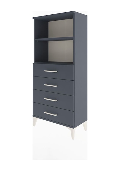 Arges Dolap 2 Raflı 4 Çekmeceli 60x30x134 Antrasit-antrasit Antrasit
