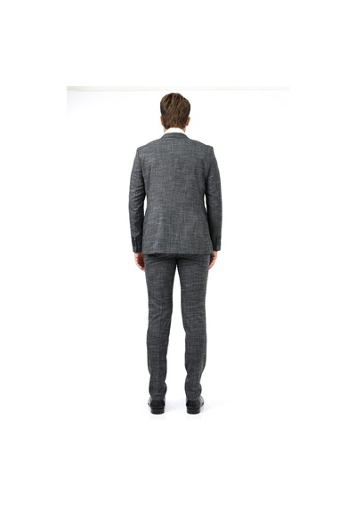 Presto Erkek Yelekli Slimfit Takım Elbise 6 Drop Siyah 788-001 Siyah