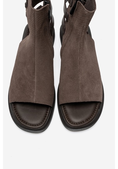 Luvishoes Carına Vizon Süet Hakiki Deri Yandan Fermuarlı Kadın Sandalet Vizon Luvishoes Carına Vizon Süet Hakiki Deri Yandan Fermuarlı Kadın Sandalet Vizon