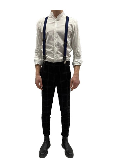 Zekton %100 Deri Lacivert Unisex Pantolon Askısı