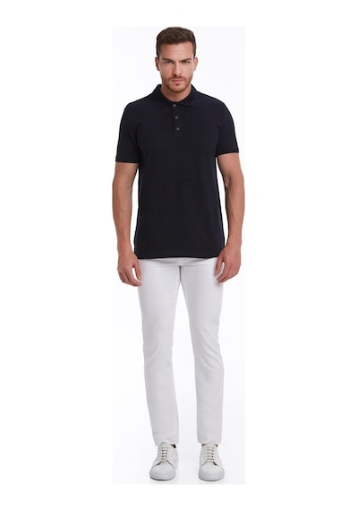Hatemoğlu 530814658 Regular Fit Pamuk Polo Yaka Erkek Tişört Lacivert