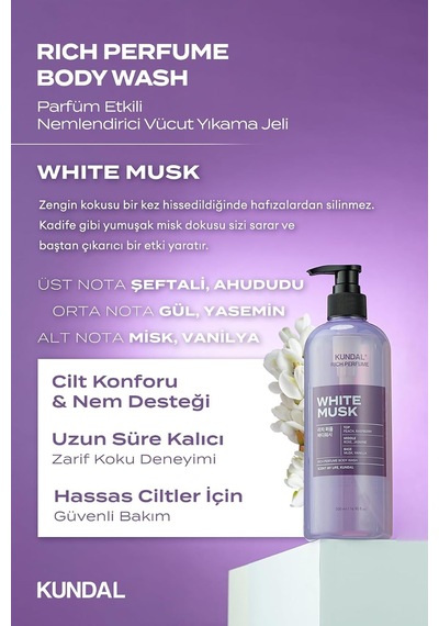 Lexroo Parfüm Etkili Besleyici Ve Nemlendirici Vücut Yıkama Jeli Rich Perfume Body Wash 500ml White 285 ML