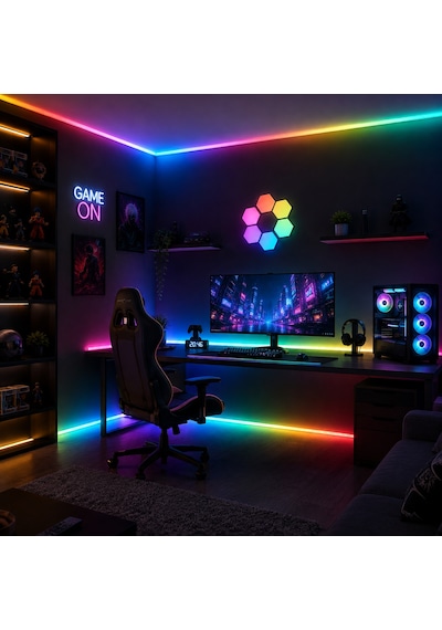 Cata Ct-4558 Rgb Şerit Led Seti 5 Metre 15 Renk Kumandalı Trafolu Dekoratif Led Aydınlatma