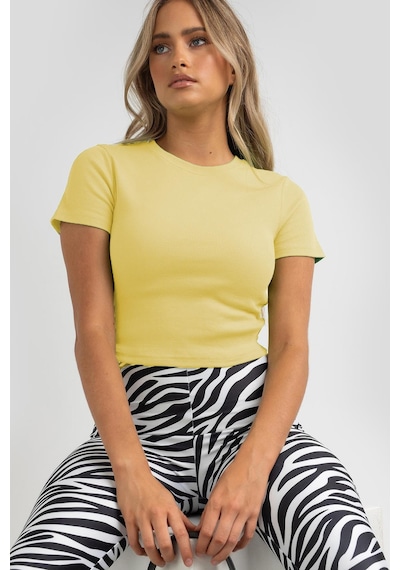 Madmext Sarı Basic Crop Kadın Tişört Mg1772-sarı Sarı