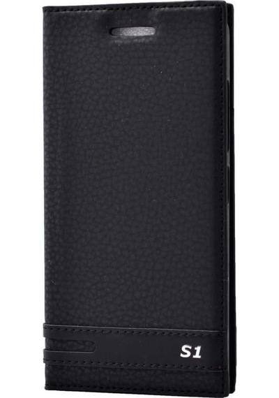 Zore Vibe S1 Lite İle Uyumlu Elite Serisi Kapaklı Kılıf Siyah Siyah