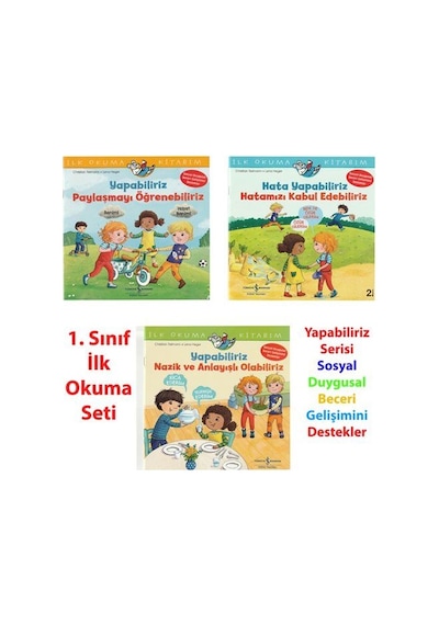 1.sınıf İlk Okuma Kitabım Yapabiliriz Serisi 3 Kitap Set Sos...