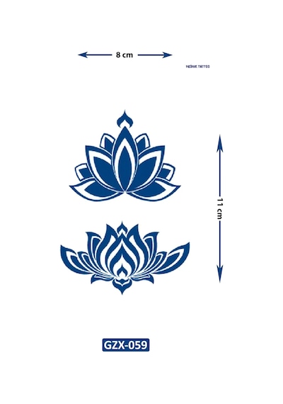 Lotus Çiçek Yarı Kalıcı 1 Aylık Geçici Yapıştırma Dövme