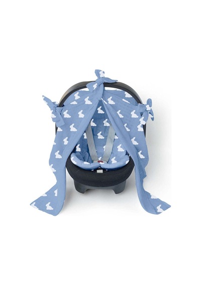 %100 Pamuk Müslin Puset Örtüsü - Mono Lapin Royal Blue Pstort-ryb-000std