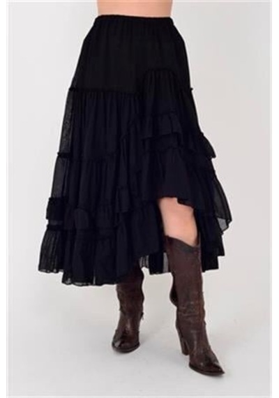 Eren Style Özel Tasarım Ham Keten Otantik Astarlı Carmen Etek-9895 Siyah