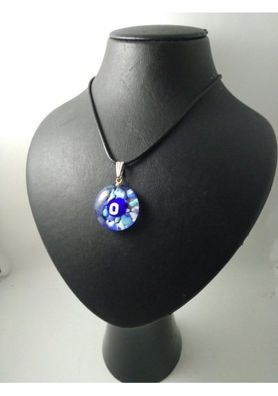 Cam Harf Kolye – Handmade El Yapimi Murano– (O) Harfi Modeli Beyaz