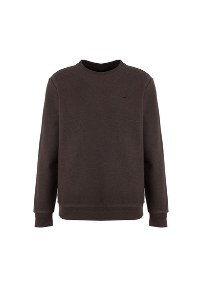 Mustang Kahverengi Erkek Basic Nakışlı Sweatshirt M6wm-swt1590 Kahve