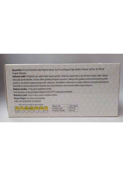 Ersağ Pro 360 Gıda Takviyesi. Propolis Ve Çörekotu Yağı Içeren Gı