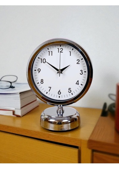 Noble Time 25 X 20 Cm Metal Krom Masa Saati Klasik Seri