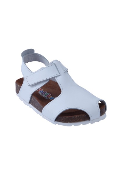 Toddler 8324 Anatomik Deri Mantar Taban Beyaz Sandalet Beyaz