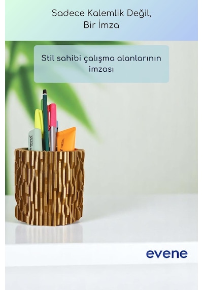 Kalemlik Masa Kalemliği Organizer Kalemlik Altın Renk Model 78 Çok Renkli