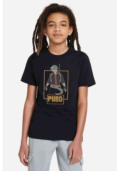 Tshirthane Pubg Man Baskılı Unisex Çocuk Siyah T-Shirt