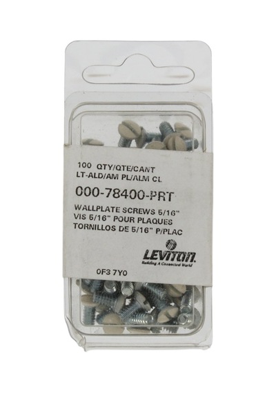 Leviton 78400-prt Hafif Badem Yedek Duvar Plakası Vidası, 100'lü Paket