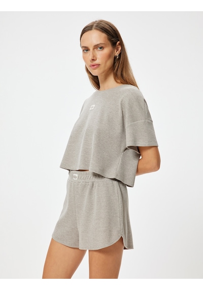 Koton Şort Pijama Altı Beli Lastikli Etiket Detaylı Bej Melanj 5wlk80006mk Bej Melanj Koton Şort Pijama Altı Beli Lastikli Etiket Detaylı Bej Melanj 5wlk80006mk Bej Melanj