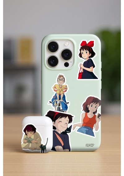Kiki's Delivery Service Anime Telefon Laptop Bujo Yapışkanlı Folyo Sticker Paketi 23 Adet Çok Renkli