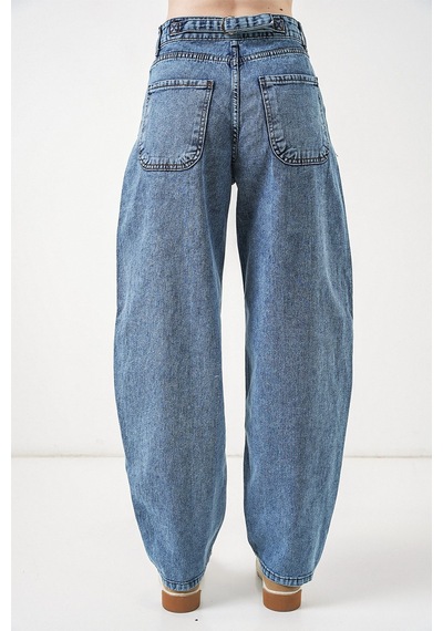 Hiccup Bdart Keten Karışımlı Düz Kesim Denim Jean Mavi