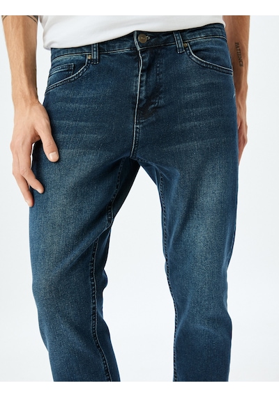 Koton Slim Fit Kot Pantolon - Brad Jean İndigo Stone 5sam40029ıd İndigo - Taş