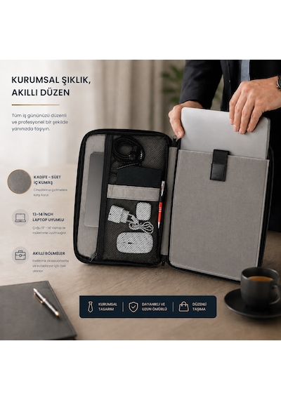 Clk146 3 İn 1 13,14"tablet Laptop El Ve Omuz Çantası+zolx Taşınabilir Ekran Temizleme Kiti li Pembe