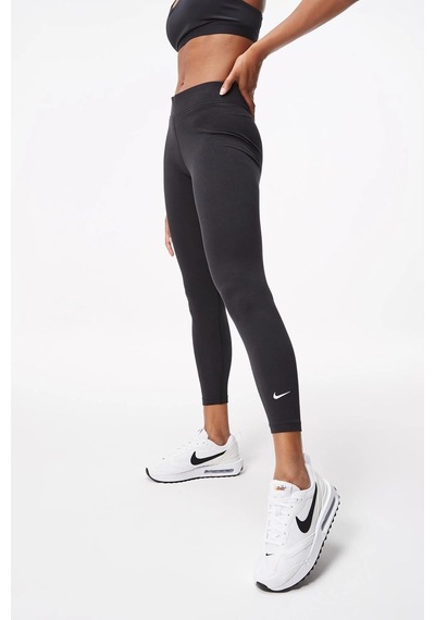 Nike Sportswear Essentials Mid Rise 7/8 Leggings Black Pamuklu Kadın Spor Tayt Siyah