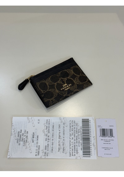 Coach Mini Id Skinny Case Kartlık-cüzdan Siyah - Altın