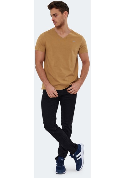 Slazenger RIVALDO Erkek V Yaka Toprak Tişört