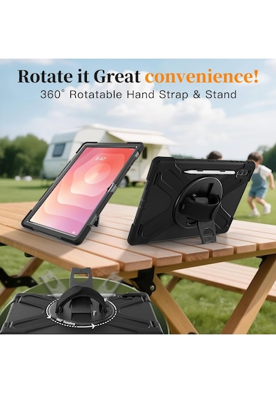 Samsung Galaxy Uyumlu Tab S11 Ultra 14.6inç X930 X936b Kılıf Defender Askılı Zırhlı Tank Case Kılıf