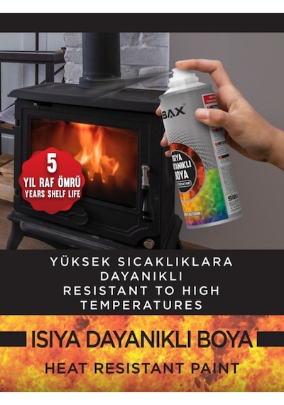 Sibax Isıya Dayanıklı Sprey Boya 400 Ml Türk Malı Siyah Renk