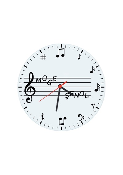 Müzik Öğretmenine Öğretmenler Günü Hediyesi Isimli Duvar Saati Çok Renkli