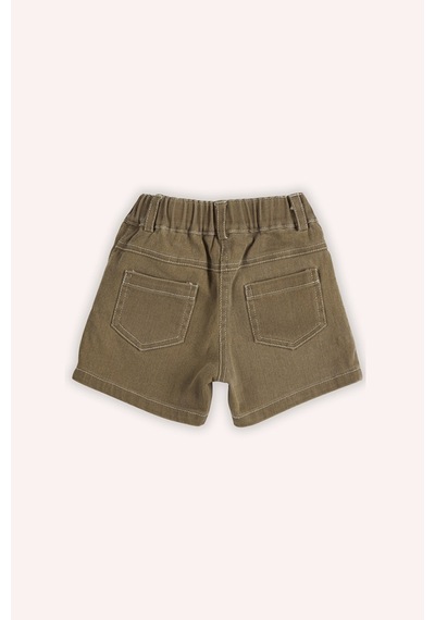 Kız Bebek Beli Lastikli Camel Kot Şort 10367723