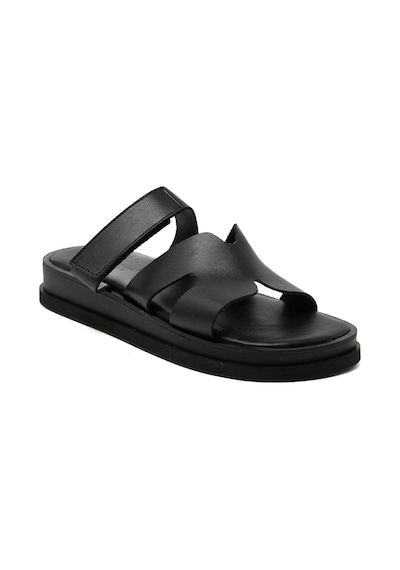 19 Black Terlik Kadın 26224 Myconian 2025 Greek Sandal Siyah
