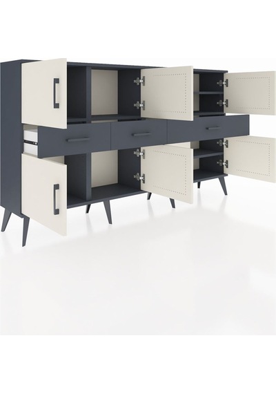 Arges Konsol 5 Raflı 3 Çekmeceli 8 Kapaklı 176x30x99 Antrasit-aytaşı/antrasit Aytası/antrasıt - Antrasıt Arges Konsol 5 Raflı 3 Çekmeceli 8 Kapaklı 176x30x99 Antrasit-aytaşı/antrasit Aytası/antrasıt - Antrasıt