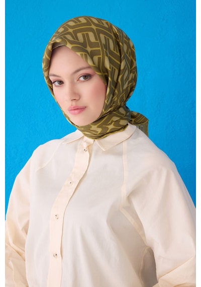 Belli Saf İpek Eşarp 4118d Twill -88 Yeşil