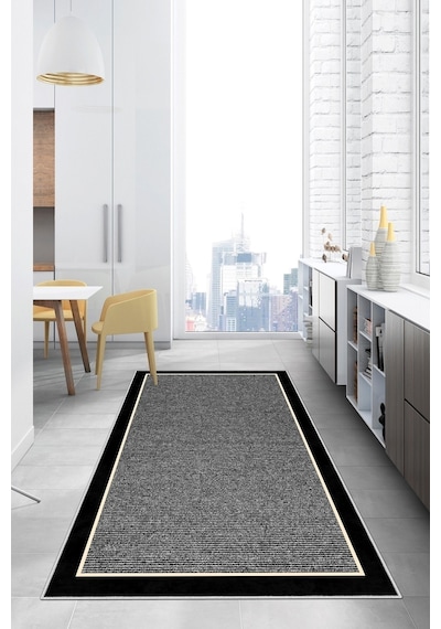 West Home Dijital Baskı Yıkanabilir Kaymaz Taban Salon Halısı Mutfak Halısı Yolluk Wh 478 Grey