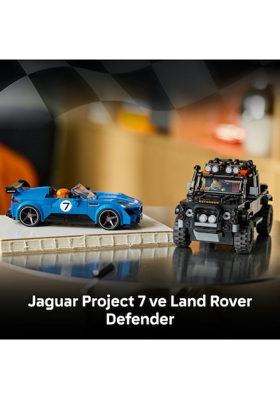 LEGO® Speed Champions Jaguar Project 7 ve Land Rover Defender 77264 - 10+ Yaş için Minifigür İçeren Oyuncak Yapım Seti (740 Parça)