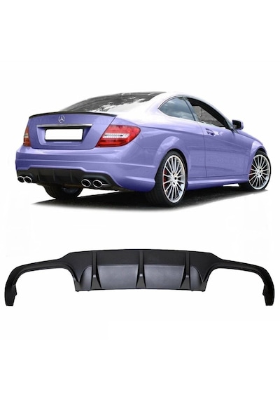 Mercedes W204 2011-2014 Coupe Boyasız Plastik Arkadifüzör